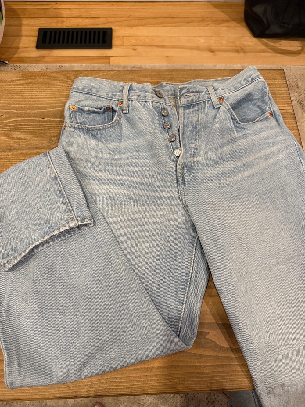 Levi's Light Blue High-Rise Button-Fly Jeans